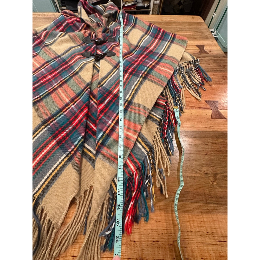 Cato Boho Plaid Poncho Cape One Size - Picture 10 of 10